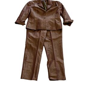 Identity by Lord & Taylor 2 Piece Multi Color Pant Suit Size 8